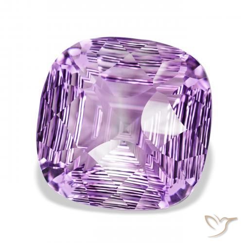 Amatista Violeta medio claro natural de 39.30 ct, Forma Cojín, VVS