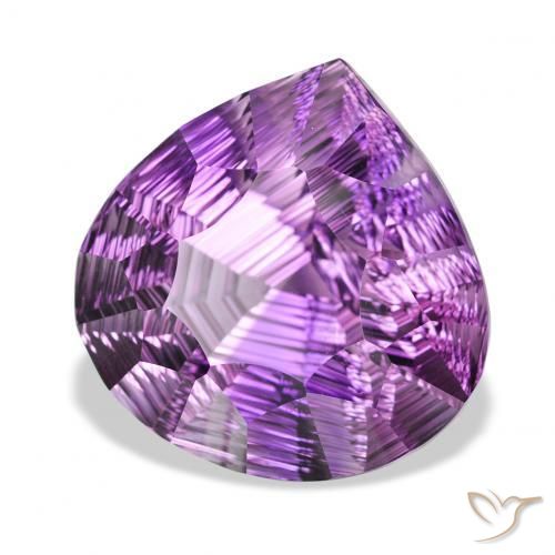 Amatista Violeta medio natural de 39.02 ct, En forma de pera, VVS