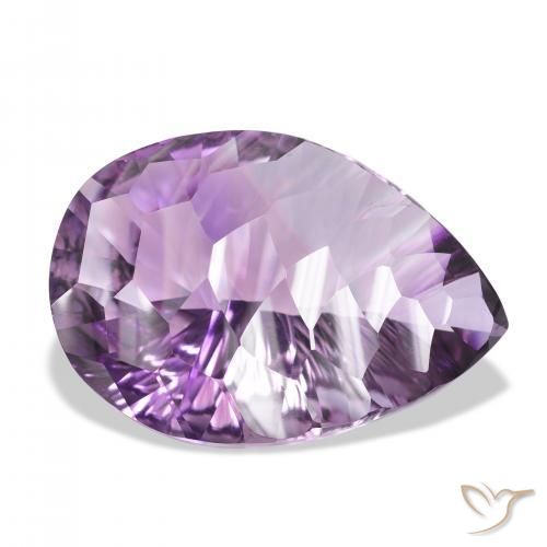 Amatista Violeta medio claro natural de 46.00 ct, En forma de pera, VVS