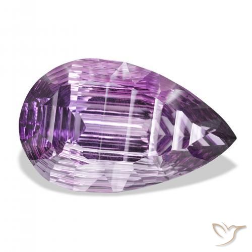 Amatista Violeta medio natural de 41.61 ct, En forma de pera, VVS
