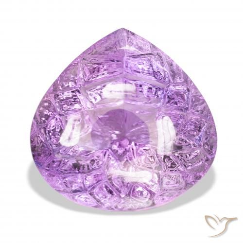 75.56ct Natural Violeta rosáceo medio Amatista, En forma de pera, Transparente