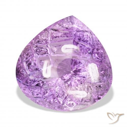 Amatista Violeta rosáceo medio natural de 75.56 ct, En forma de pera, Transparente