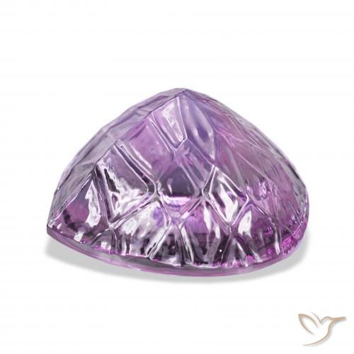 Amatista Violeta rosáceo medio natural de 75.56 ct, En forma de pera, Transparente