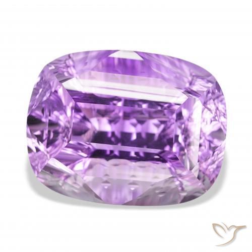 Amatista Violeta medio natural de 56.97 ct, Forma Cojín, VVS