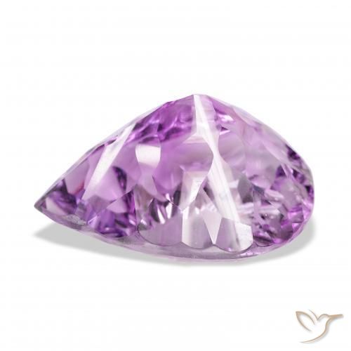 Amatista Violeta rosáceo medio natural de 46.63 ct, En forma de pera, VVS