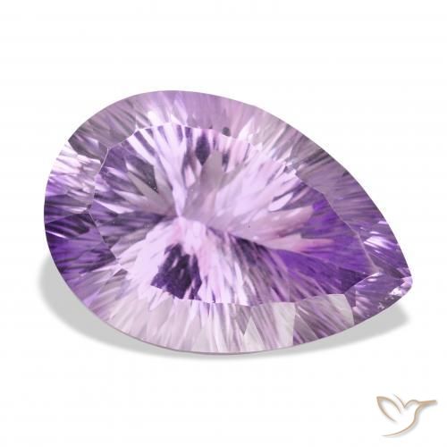 Amatista Violeta medio claro natural de 46.32 ct, En forma de pera, VVS