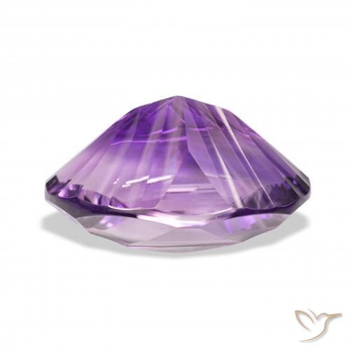 Amatista Rosado-violeta medio natural de 34.82 ct, Ovalada, VVS