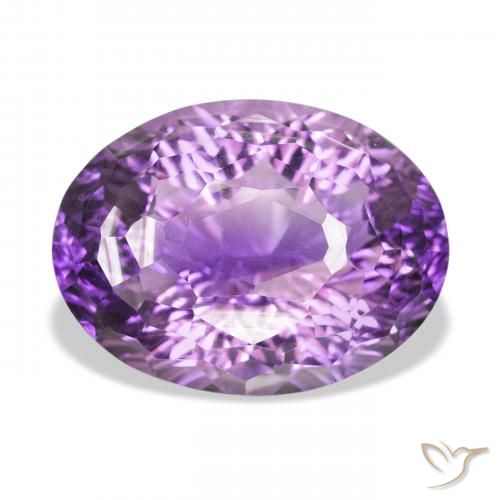 34.41ct Natural Rosado-violeta medio Amatista, Ovalada, VVS