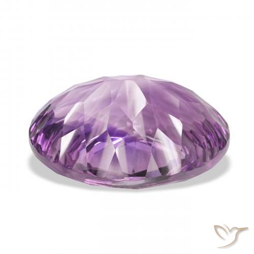 Amatista Rosado-violeta medio natural de 34.41 ct, Ovalada, VVS