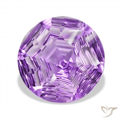 Amatista Violeta púrpura medio natural de 33.22 ct, Redondo, VVS