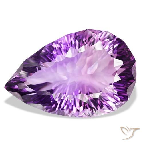 127.01ct Violeta medio claro Amatista, En forma de pera, IF