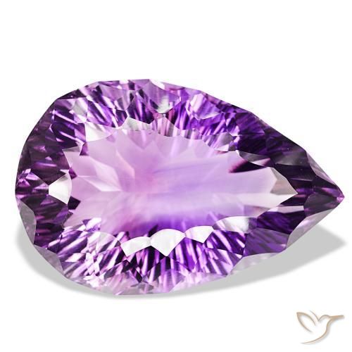 Amatista Violeta medio claro natural de 127.01 ct, En forma de pera, IF