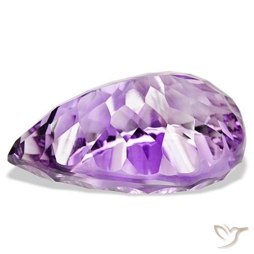 Amatista Violeta medio claro natural de 127.01 ct, En forma de pera, IF
