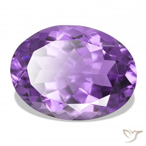 Amatista Violeta oscuro natural de 17.00 ct, Ovalada, IF