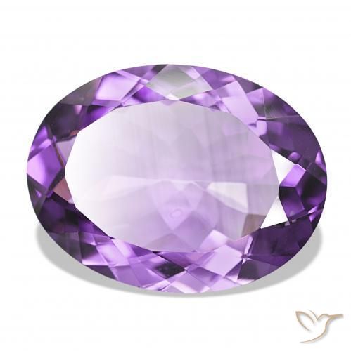 Amatista Violeta medio natural de 14.63 ct, Ovalada, IF