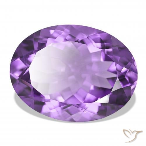 Amatista Violeta oscuro natural de 15.69 ct, Ovalada, IF