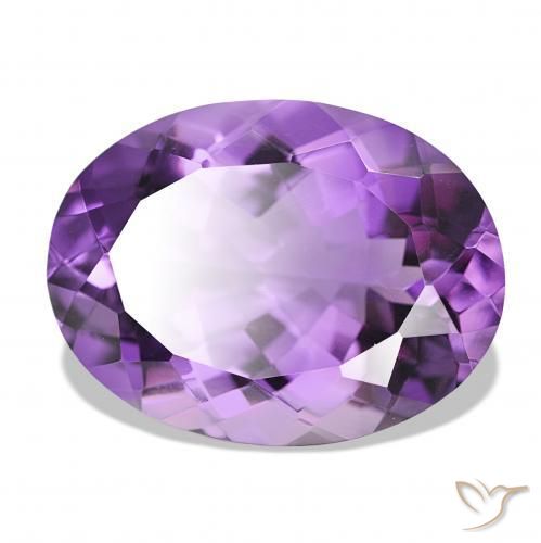 Amatista Violeta intenso natural de 16.80 ct, Ovalada, IF