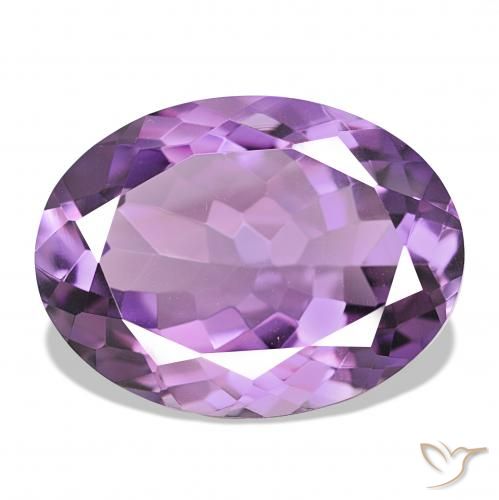Amatista Medium Light Purplish-Violet natural de 16.10 ct, Ovalada, IF