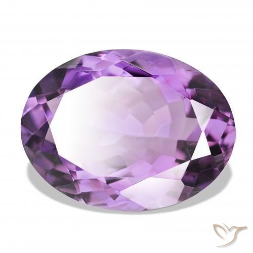 Amatista Medium Light Purplish-Violet natural de 16.10 ct, Ovalada, IF