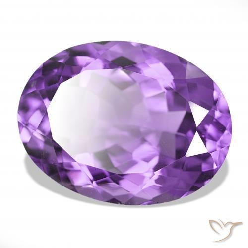 Amatista Violeta intenso natural de 17.99 ct, Ovalada, IF