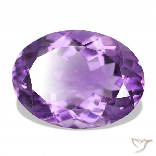 Amatista Violeta púrpura intenso natural de 16.75 ct, Ovalada, VS