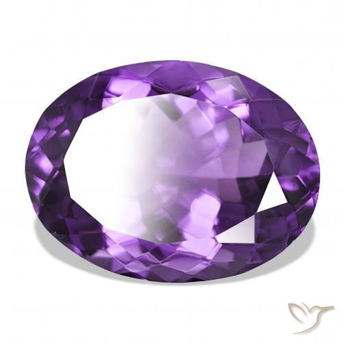 Amatista Violeta intenso natural de 17.26 ct, Ovalada, IF