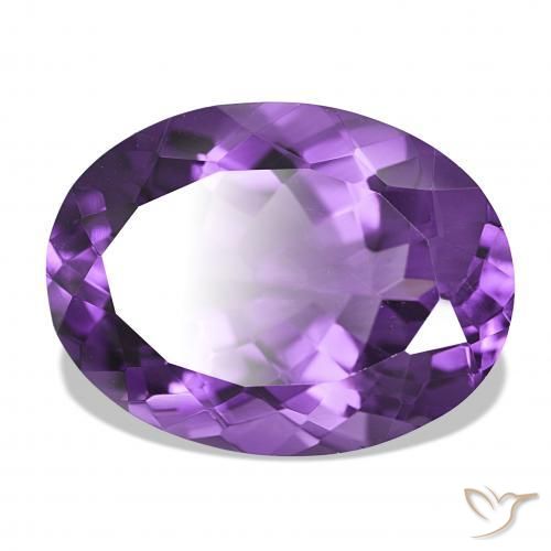 Amatista Medium Dark-Violet natural de 17.08 ct, Ovalada, IF