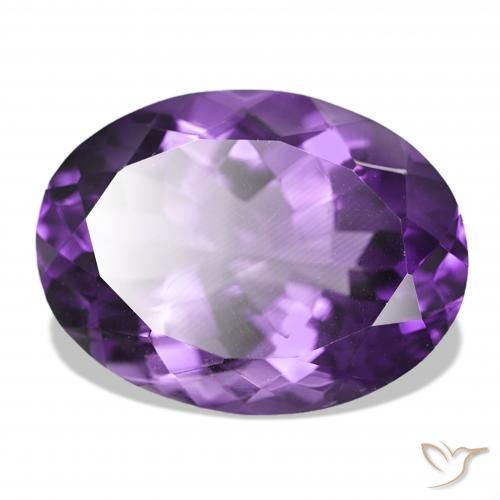 Amatista Violeta vívido natural de 16.87 ct, Ovalada, IF