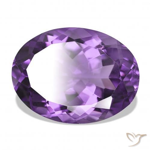 Amatista Violeta medio natural de 17.27 ct, Ovalada, IF