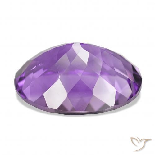 Amatista Violeta medio natural de 17.27 ct, Ovalada, IF