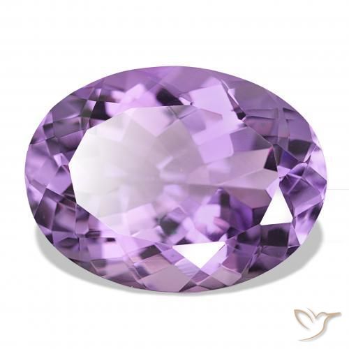 Amatista Violeta púrpura medio natural de 16.92 ct, Ovalada, VS