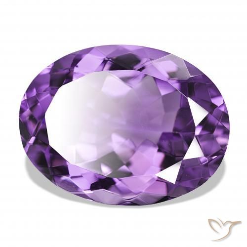 Amatista Violeta oscuro natural de 17.34 ct, Ovalada, IF