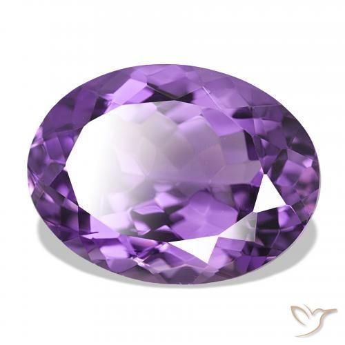 Amatista Violeta intenso natural de 17.08 ct, Ovalada, VVS-VS