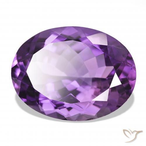 Amatista Violeta medio natural de 17.41 ct, Ovalada, IF