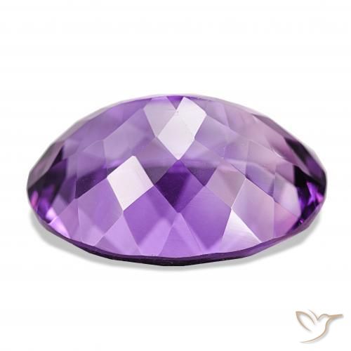 Amatista Violeta medio natural de 17.41 ct, Ovalada, IF