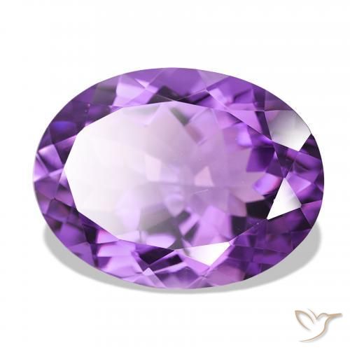 Amatista Violeta intenso natural de 16.47 ct, Ovalada, IF