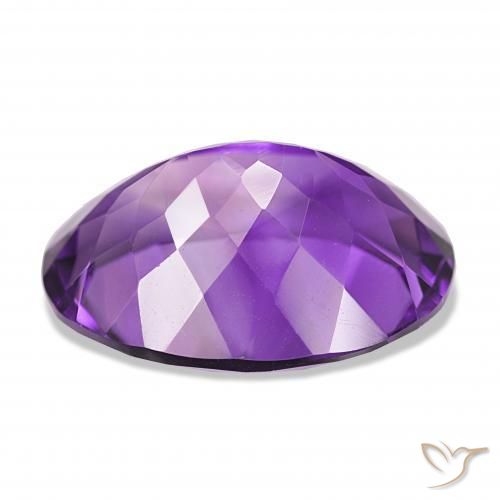 Amatista Violeta medio natural de 16.61 ct, Ovalada, IF