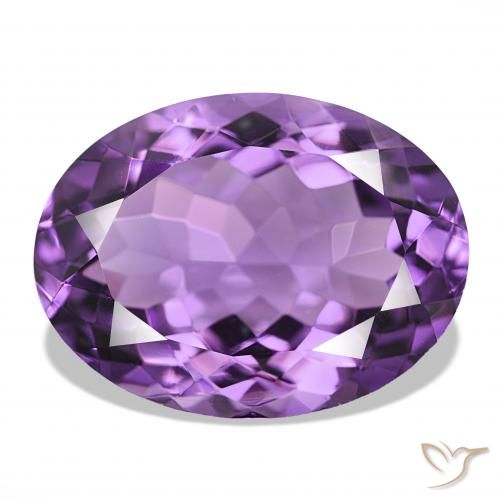 Amatista Violeta intenso natural de 17.56 ct, Ovalada, IF