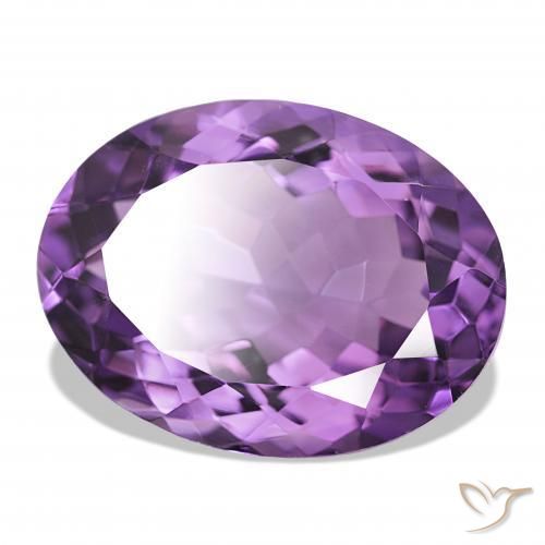 Amatista Violeta intenso natural de 17.56 ct, Ovalada, IF