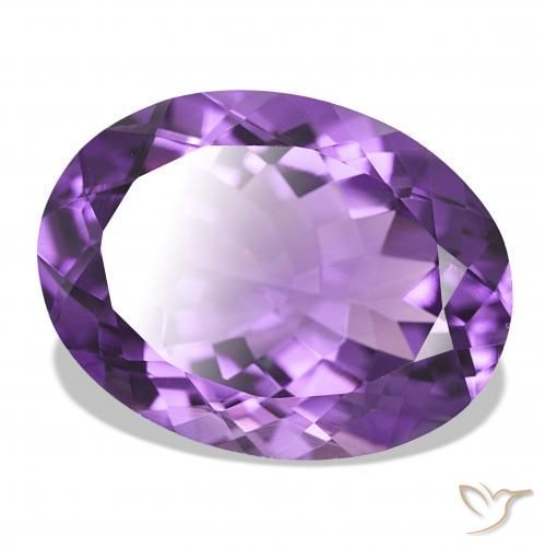 Amatista Violeta vívido natural de 15.68 ct, Ovalada, IF