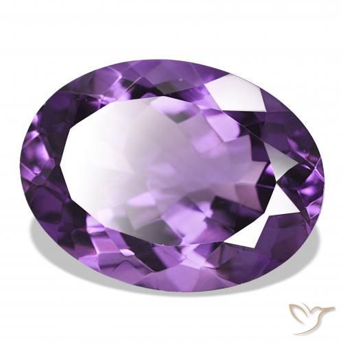 Amatista Violeta medio natural de 16.27 ct, Ovalada, IF