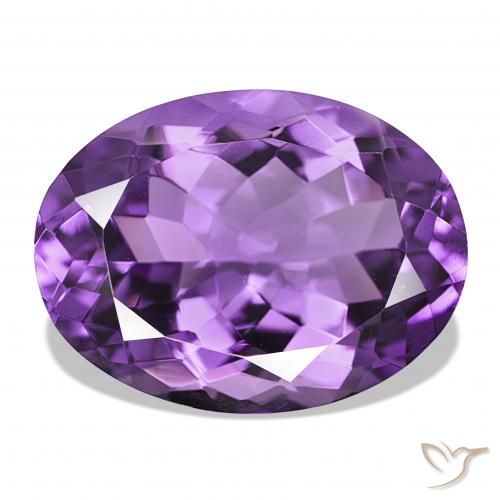 Amatista Violeta intenso natural de 17.07 ct, Ovalada, IF