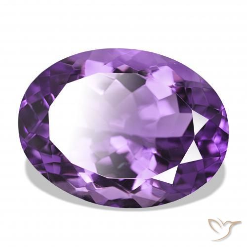 Amatista Violeta intenso natural de 17.07 ct, Ovalada, IF
