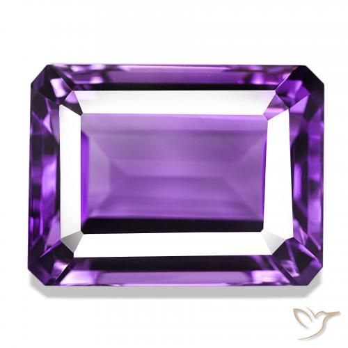 Amatista Violeta intenso natural de 25.63 ct, Corte Octágono / Esmeralda, VVS
