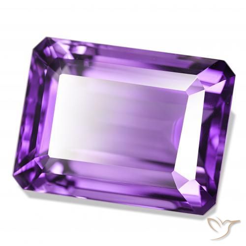 Amatista Violeta intenso natural de 25.63 ct, Corte Octágono / Esmeralda, VVS