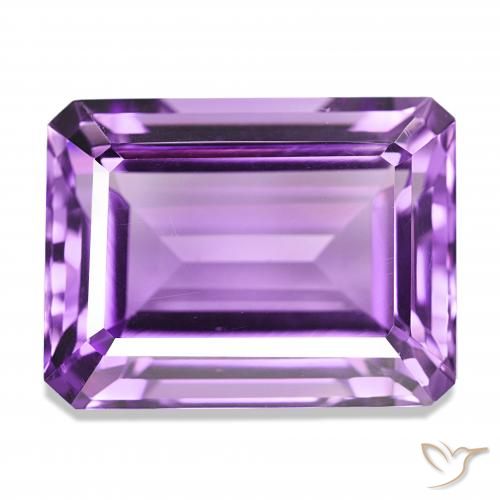 Amatista Violeta rosáceo oscuro natural de 23.81 ct, Corte Octágono / Esmeralda, VVS