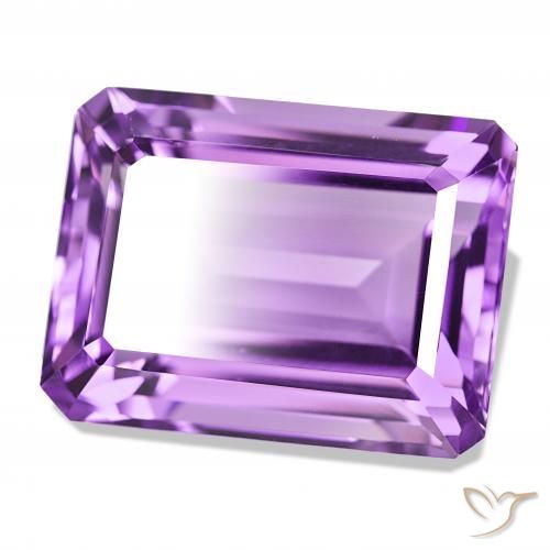 Amatista Violeta rosáceo oscuro natural de 23.81 ct, Corte Octágono / Esmeralda, VVS