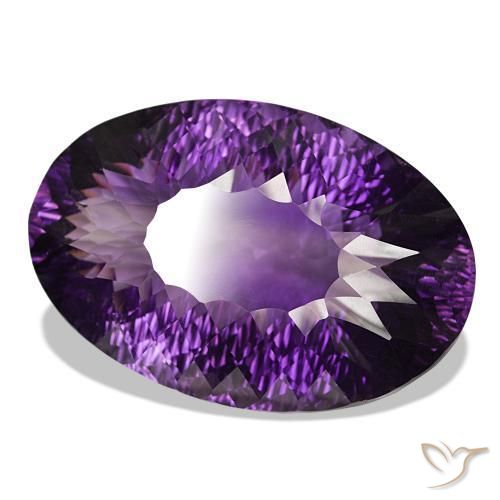 Amatista violeta natural de 145,65 ct, corte óvalo, IF