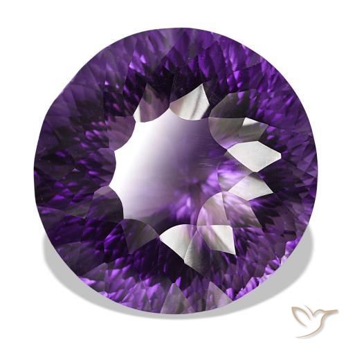 Amatista Violeta medio natural de 140.14 ct, Corte Redondo, VVS