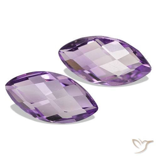 Gemas de Amatista Violeta medio claro natural de 1.22 ct, Marquesa, VVS-VS